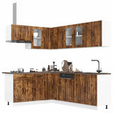 ZNTS 11 Piece Kitchen Cabinet Set Lucca Smoked Oak Engineered Wood 3314896