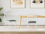 Dining Chair 2 pcs White and Grey Solid Rubber Wood 42020496