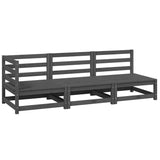 3 Piece Garden Lounge Set Grey Solid Pinewood 805707