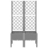 Garden Planter with Trellis Light Grey 80x40x142 cm PP 367922