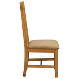 Dining Chair 2 pcs Solid Oak Wood Beige 45 x 54 x 105 cm 42039168