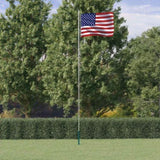 US Flag and Pole 6.23 m Aluminium 3147111
