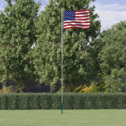US Flag and Pole 6.23 m Aluminium 3147111
