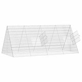 Rabbit Cage Silver 215 x 100 x 85 cm Galvanised Steel 42019229