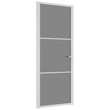 Interior Door 83x201.5 cm White ESG Glass and Aluminium 350585
