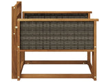 Outdoor Middle Sofa Solid Acacia Wood Natural 3438823