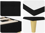 Bed Frame with Mattress with Headboard Black 90 x 190 cm Fabric 3415264