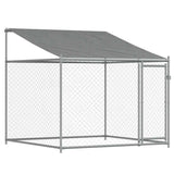Dog Cage with Roof and Door Grey 4x2x2 m Galvanised Steel 3209568
