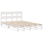 Bed Frame without Mattress White 140x190 cm Solid Wood Pine 3302316