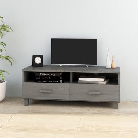 TV Cabinet HAMAR Light Grey 106x40x40 cm Solid Wood Pine 340471