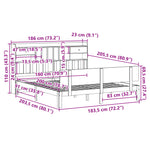 ZNTS Bookcase Bed without Mattress White 180x200 cm Super King Solid Wood Pine 3322699