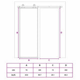 151008 Sliding Door 3-Panel ESG Glass and Aluminium 76x205 cm Black