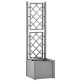 Garden Raised Bed with Trellis and Self Watering System Grey 317577