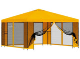Garden Gazebo with Sidewalls 3 x 3 m Yellow Polyester and Steel 900368