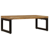 ZNTS Coffee Table 100x50x35 cm Solid Mango Wood and Steel 247337