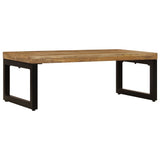 Coffee Table 100x50x35 cm Solid Mango Wood and Steel 247337