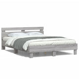 Bed Frame with LED without Mattress Grey Sonoma 140x200 cm 3207551