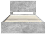Bed Frame with Drawer Concrete Grey 100 x 200 cm Engineer Wood 3409492