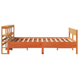 Bed Frame without Mattress Wax Brown 160x200 cm Solid Wood Pine 3306182