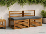 2-Piece Bench Cushions SOEST 2 pcs 100% Polyester Grey 949739