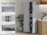 Freestanding Kitchen Cupboard, 4-Door Storage Cabinet with Adjustable Shelves, Modern Kitchen Pantry T3398P378029