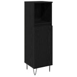 Bathroom Cabinet Black Oak 30 x 30 x 100 cm Engineered Wood 862885