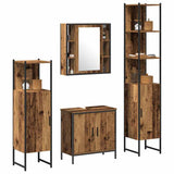 Bathroom Furniture Set with Door 4 pcs Brown 33 x 33 x 185.5 cm 3332590