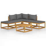 6 Piece Garden Lounge Set with Cushions Solid Wood Acacia 3098663
