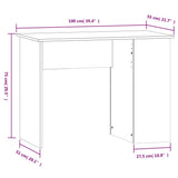 Desk Smoked oak Engineered wood 100x55x75 cm Computer Desk 823029