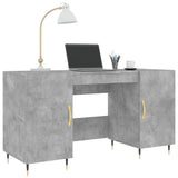 Desk Concrete Grey 140x50x75 cm Engineered Wood 829528