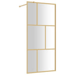 Walk-in Shower Wall with Clear ESG Glass Gold 80x195 cm 154953