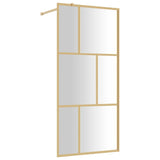 Walk-in Shower Wall with Clear ESG Glass Gold 90x195 cm 154955