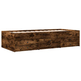 Bed Frame with Storage Smoked Oak 80 x 200 cm Engineered Wood 3429647