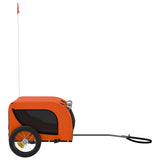 Pet Bike Trailer Orange and Black Oxford Fabric and Iron 93991
