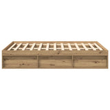 Bed Frame without Mattress Artisan Oak 120x200cm Engineered Wood 3328835