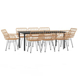 9 Piece Garden Dining Set Poly Rattan 3157865