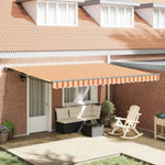Retractable Awning Manual Yellow and Orange 450x300 cm Fabric 3330911