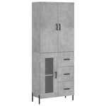 Highboard Concrete Grey 69.5x34x180 cm Engineered Wood 3195967