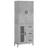 Highboard Concrete Grey 69.5x34x180 cm Engineered Wood 3195967
