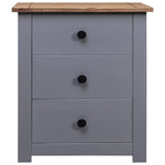 ZNTS Bedside Cabinet Grey 46x40x57 cm Pinewood Panama Range 282653