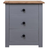 ZNTS Bedside Cabinet Grey 46x40x57 cm Pinewood Panama Range 282653