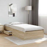Bed Frame with Drawer Brown 90 x 190 cm Engineered Wood 3345122