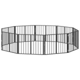 Dog Gate 10 pcs Black 80 x 60 cm Galvanised Steel 892013