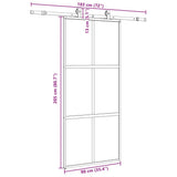 Sliding Door with Hardware Set Black 90x205 cm Tempered Glass 3375821