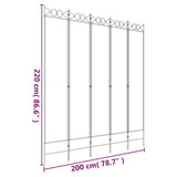 5-Panel Room Divider White 200x220 cm Fabric 350170