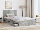 Bed Frame with Drawer Concrete Grey 90 x 200 cm Engineer Wood 3409506