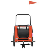 Pet Bike Trailer Orange and Grey Oxford Fabric and Iron 93900