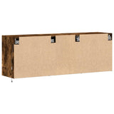 TV Wall Cabinet with LED Lights Smoked Oak 130x31x45 cm 852303