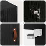 Wall Cabinet Black oak 60 x 31 x 70 cm Engineered wood 879533