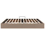 Storage Bed with Mattress Cappucino 160 x 200 cm Faux leather 3369956